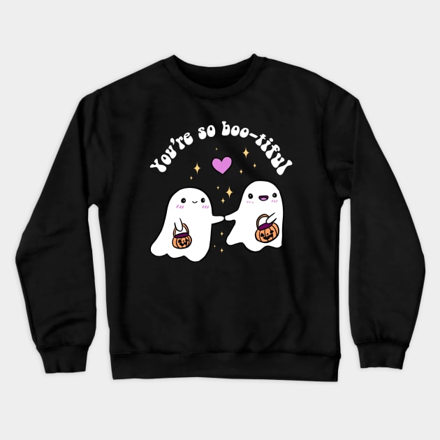 You are so boo-tiful a cute ghost couple for halloween Crewneck Sweatshirt by Yarafantasyart